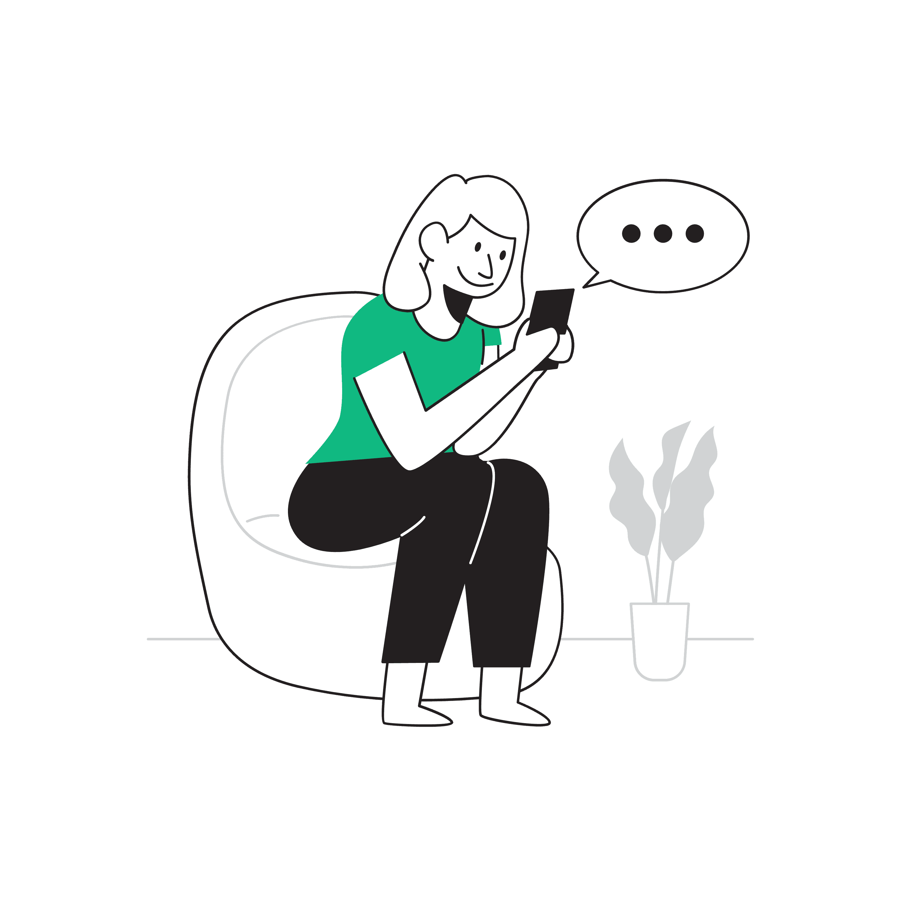 Persona chateando por WhatsApp para contar su caso